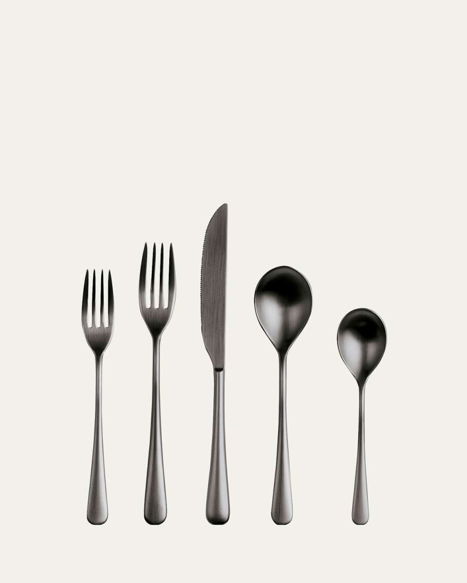 Neve Ice Black Gold 5-Piece Flatware Place Setting